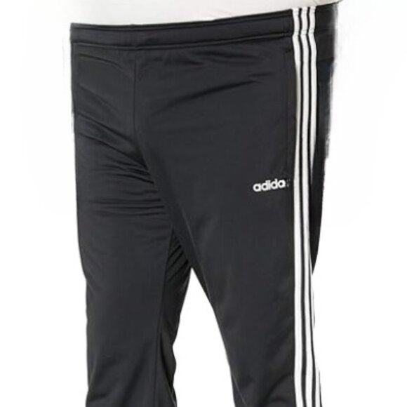 Men's Adidas Black White Stripe Track Pants - Picture 2 of 3